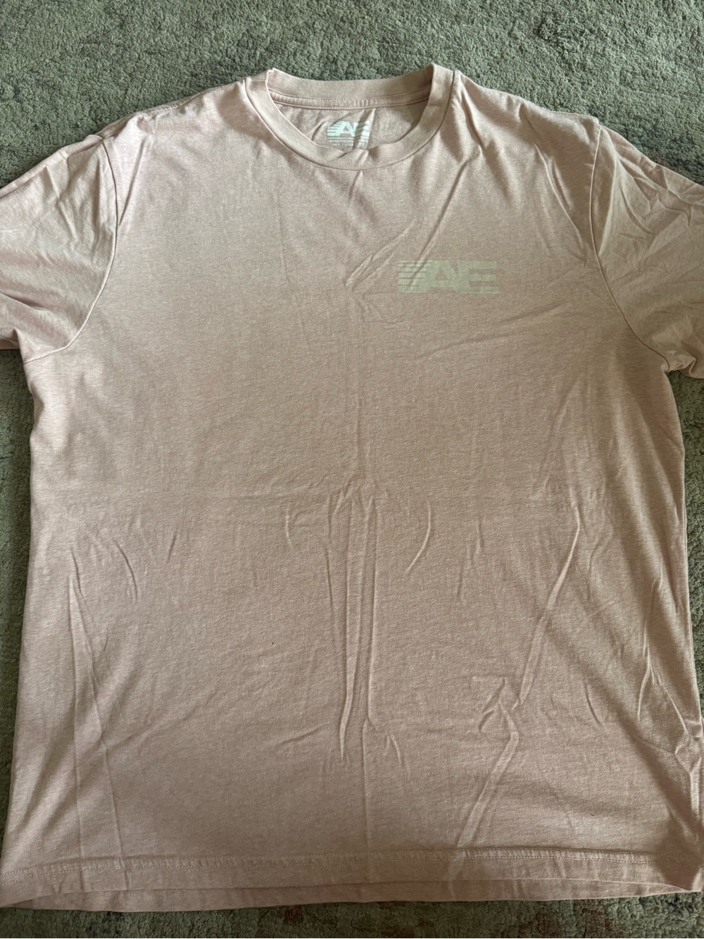 American Eagle Outfitters Men's Crewneck Tee in Pale Pink